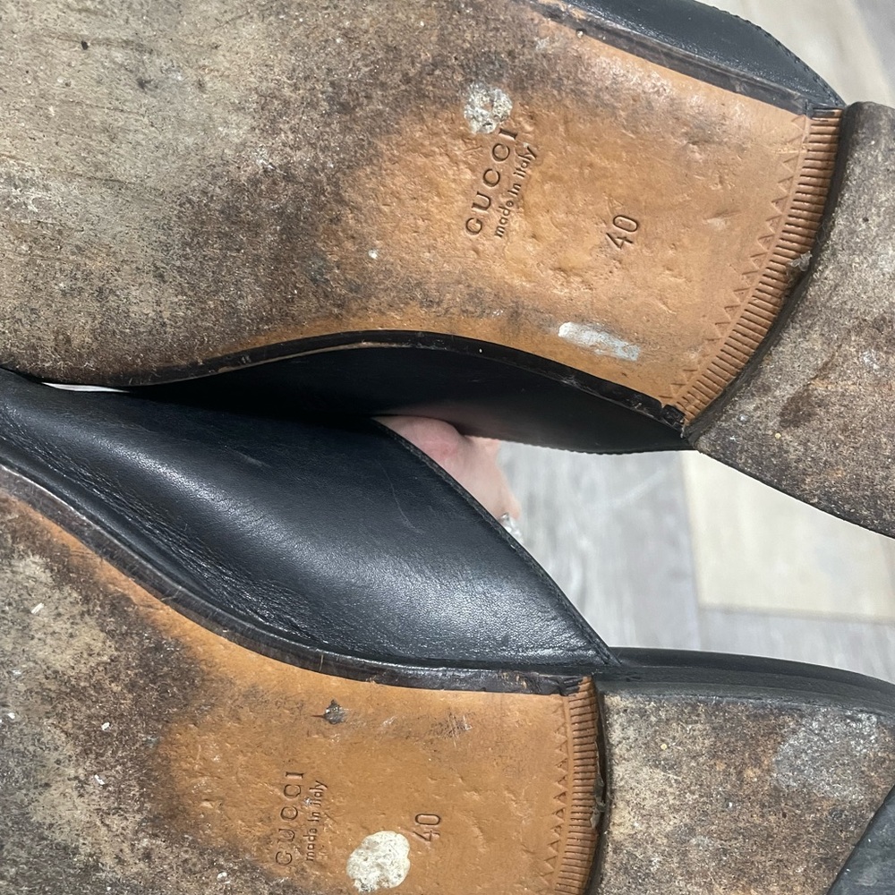 Gucci Black Leather Horsebit Loafers - Picture 3 of 5